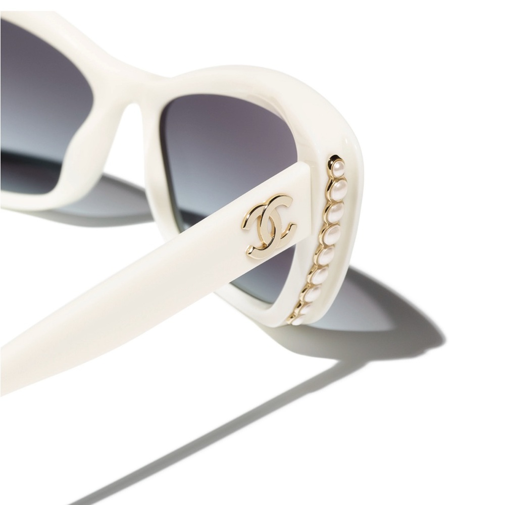 Chanel Cat Eye Sunglasses in White